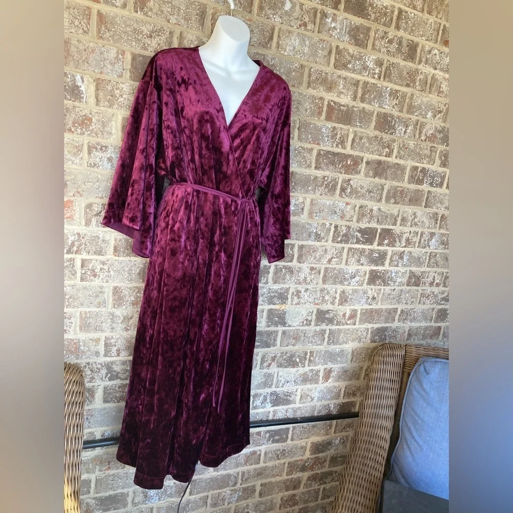 H by Halston Red Velvet duster or Dress Size L/XL
